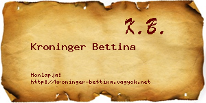 Kroninger Bettina névjegykártya