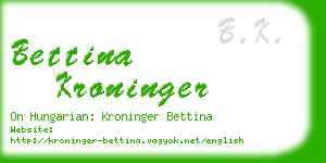 bettina kroninger business card